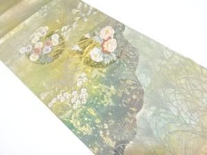 引箔　道長秋草路織り出し袋帯